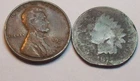 1875 INDIAN HEAD & 1931 D LINCOLN CENTS 2 EARLY COINS LOT PENNY