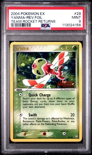 PSA 9 2004 POKEMON EX TEAM ROCKET RETURNS #28 YANMA REVERSE HOLO
