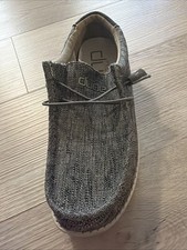 Hey Dude Wally Woven Men's US 10 Gray Knit Shoes Sneakers Loafers ONE SHOE