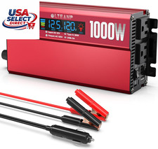 1000W Power Inverter with LCD Display, 2 AC Outlets, USB Ports