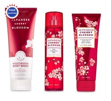 Japanese Cherry Blossom 3 Piece Set Bath Body Works Moisturizing Wash Fine Mist