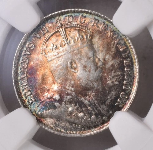 1902-H Canada 5 Cent - NGC MS61 Small H - Nice Toning!!