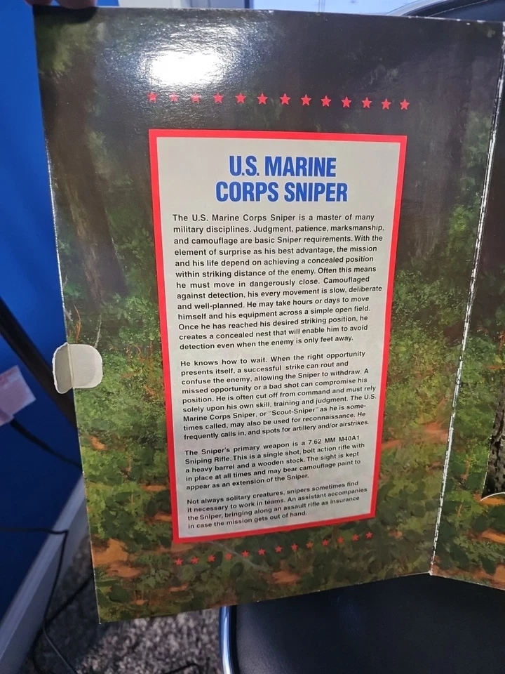 1996 Новый GI Joe Классическая Коллекция Ограниченный Выпуск Снайпер Корпуса морской пехоты США Новый в коробке - Изображение 3 из 4