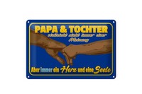 Schild Blech 30X20Cm - Made In Germany - Spruch Papa Und Tochter Ein Herz Seele