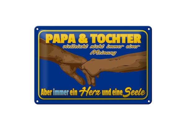 Schild Blech 30X20Cm - Made In Germany - Spruch Papa Und Tochter Ein Herz Seele-image
