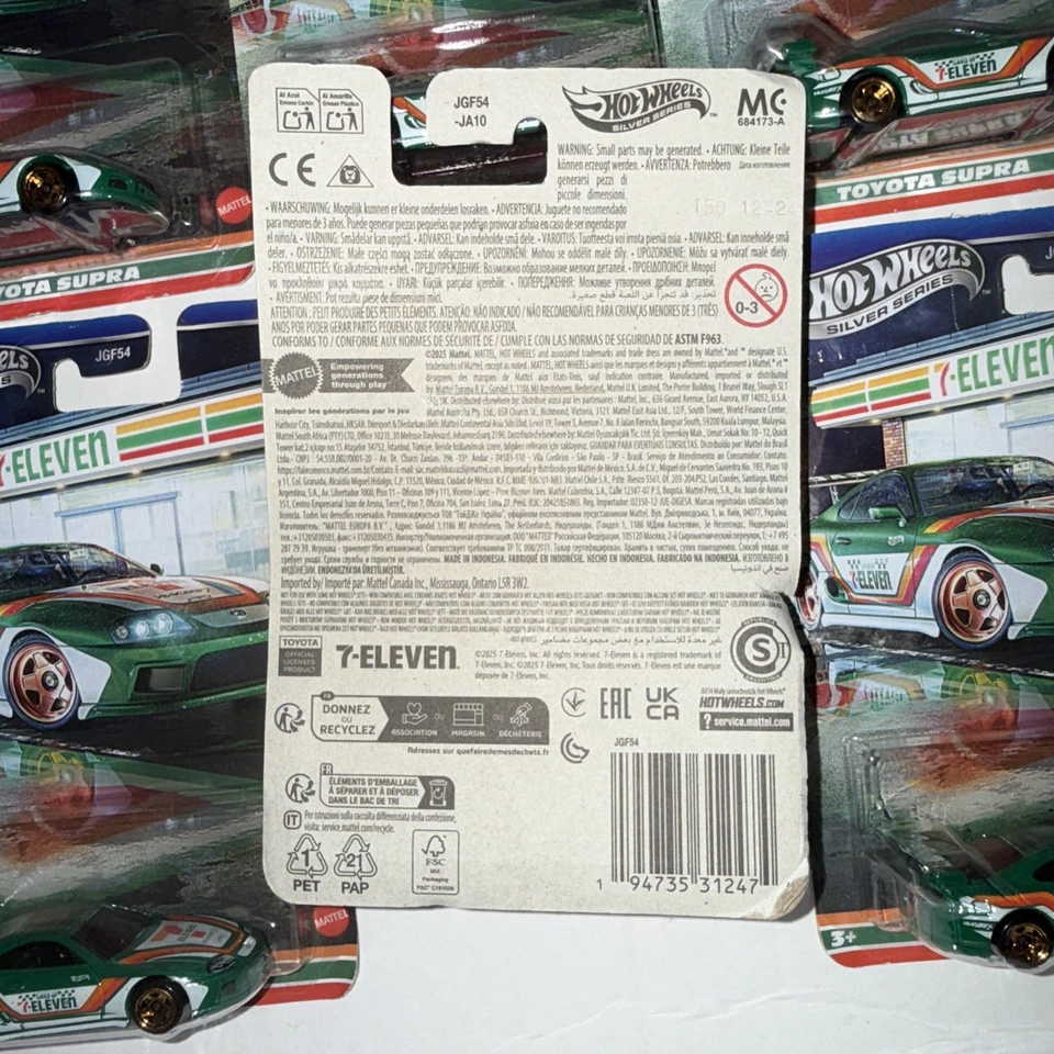 2025 HOT WHEELS СЕРЕБРЯНАЯ СЕРИЯ TOYOTA SUPRA 7-ELEVEN ЛОТ ИЗ 10 **НОВЫЙ** - Изображение 2 из 4