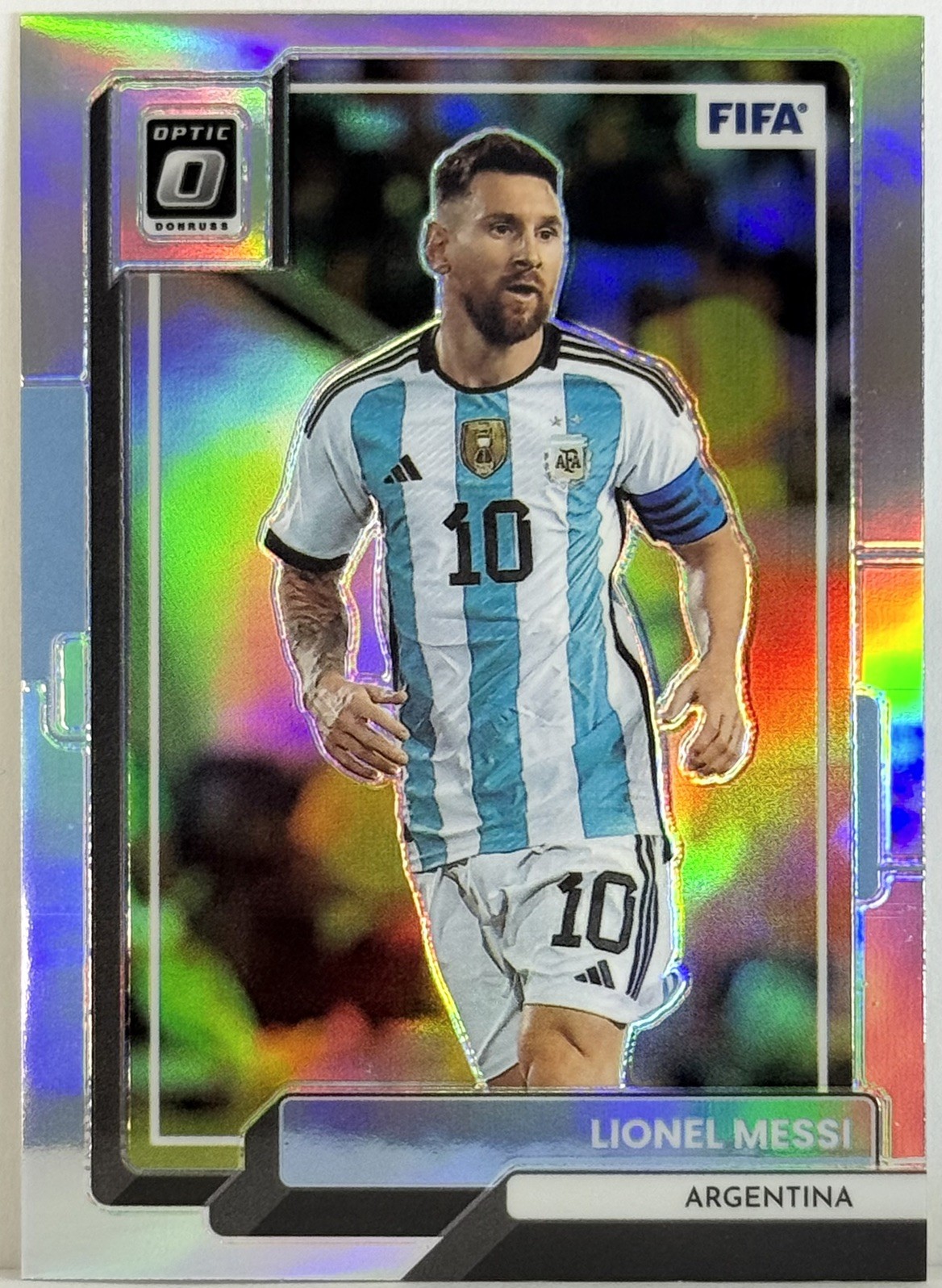 2022 PANINI DONRUSS FIFA LIONEL MESSI #10 OPTIC-HOLO PRIZM ARGENTINA  MINT