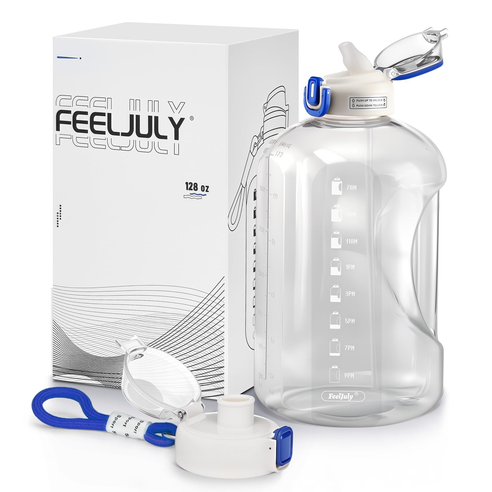 With Straw, Half Gallon Water Bottle Times To Drink, Reusa..