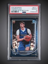 2025 Bowman Cooper Flagg #BCV-1  Blue Reptilian Refractor /150 PSA 10