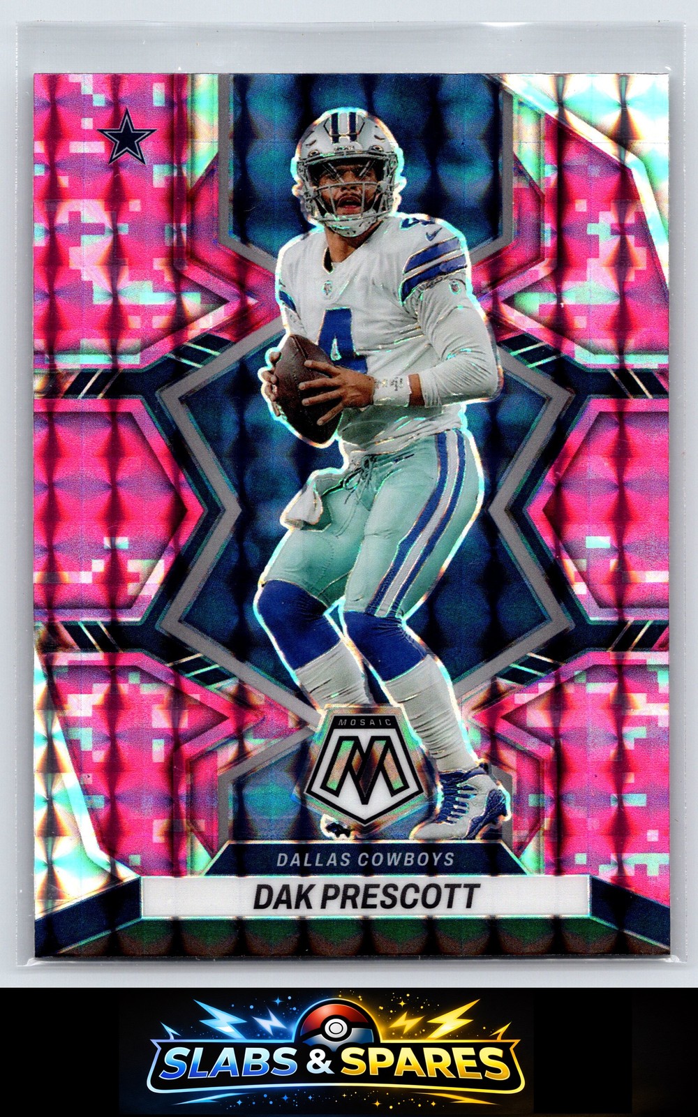 Dak Prescott 2022 Panini Mosaic #52 Mosaic Camo Pink Dallas Cowboys