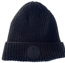 Denver Nuggets Womens Beanie Blacked Out Logo Fleeced Lined Cuffed Wool Blend