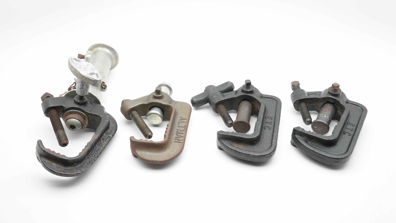 Mole Richardson 1201 ETC Altman C Clamp & Safety Cable lot of 8 Pcs  (#18606)