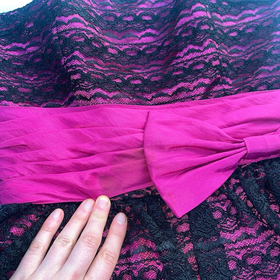 Early 2000s Vintage, black & pink lace Betsey Johnson cupcake dress - Image 4 of 4