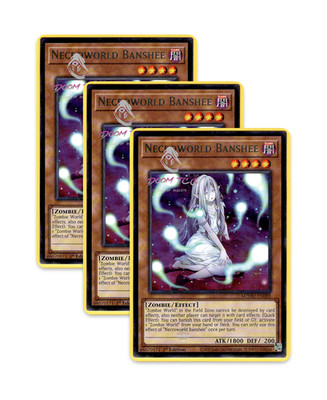 Yugioh! Necroworld Banshee MZMU-EN088 (Rare) 1st Ed 3x  Zombie Support 