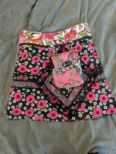 Zand Amsterdam Skirt Women's OS Floral Boho Reversible Wrap Zip Adjustable Multi