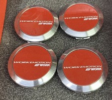4 Work Wheels Center Caps Red Flat Emotion Cr Ultimate T7r Xd9 11r Kiwami Jdm