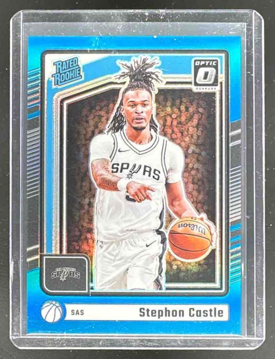 Stephon Castle 2024 Panini Donruss Optic #254 Aqua Prizm RC Rated Rookie /225