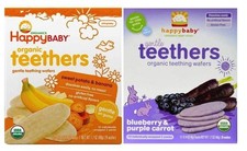 Happy Baby Organic Teethers 2 Flavor Bundle: Sweet Potato  Banana, Blueberry 