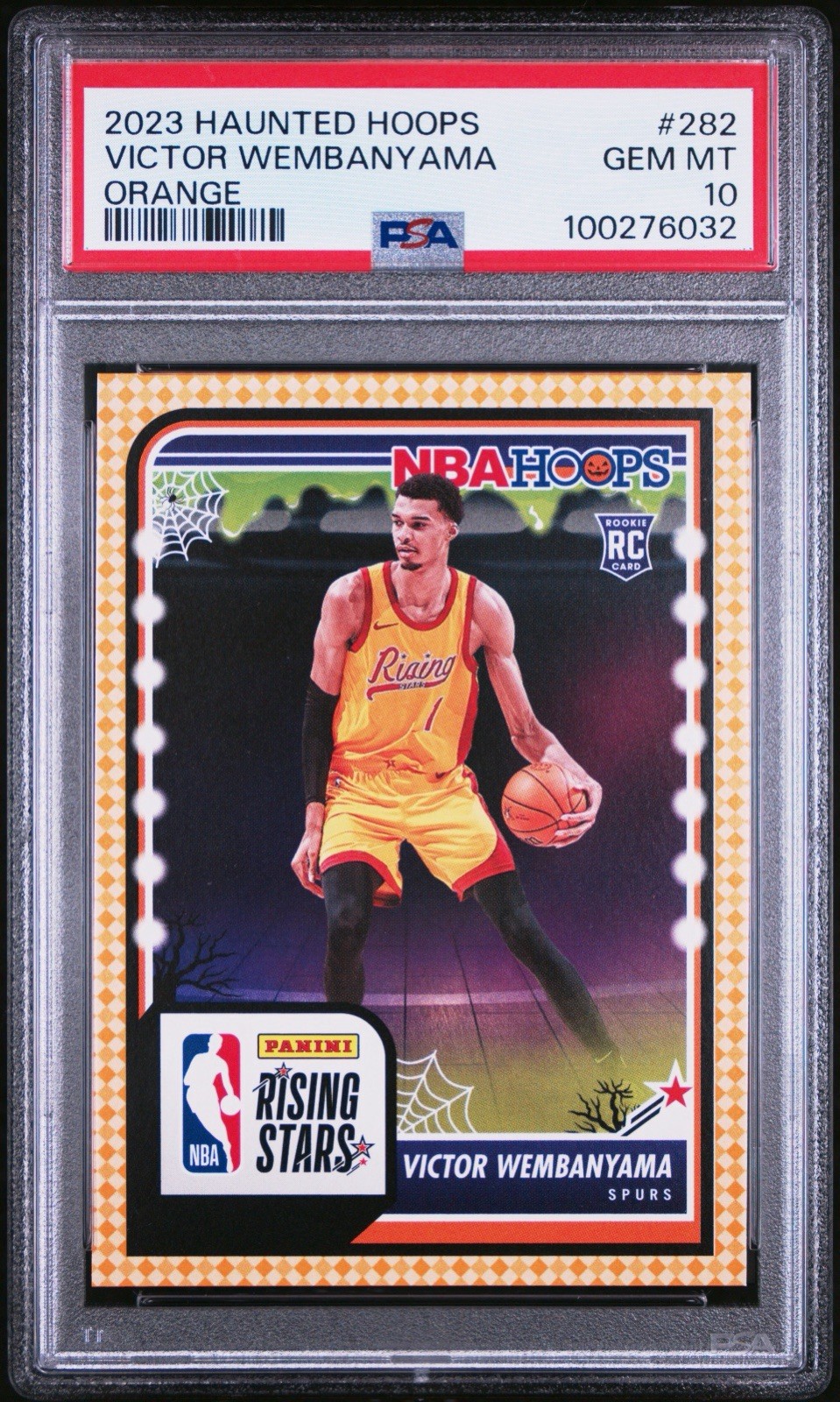 PSA 10 2023 Panini Haunted Hoops Victor Wembanyama Rookie #282 Orange RC POP/200
