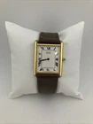 Vtg Seiko Men 26mm Watch Gold Tone Tank Dial Roman Numerals 5Y30-5360 - RUNS