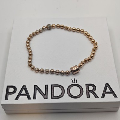 Pandora Armband Rosegold Beads und Pave Original ALE MET 588342CZ 21 CM