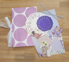 Junk Journal Booklet Blank Handmade 28 pages Purple Theme