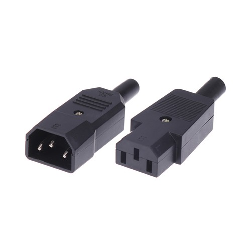 16A 250V Black IEC Straight Cable Plug Connector C13 C14 Female Male Plug - Afbeelding 10 van 14