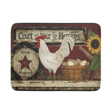 Giwawa Vintage Rooster Dish Drying Mat for Countertop, 18"x24" Farmhouse Chic...