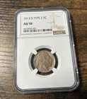 1913-D Buffalo Nickel (Type 2) - 5c NGC AU50 - Tough Coin!