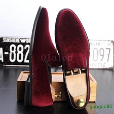 Fashion Men s Velvet Loafers Dress Formal Business Banquet Casual Wedding Shoes