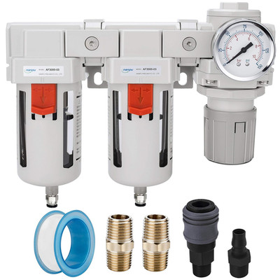 DFR-03 3/8'' NPT Air Drying System - Double Air Filters, Air Pressure Regulator C