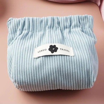 Lehuo Travel Blue Corduroy Small Pouch