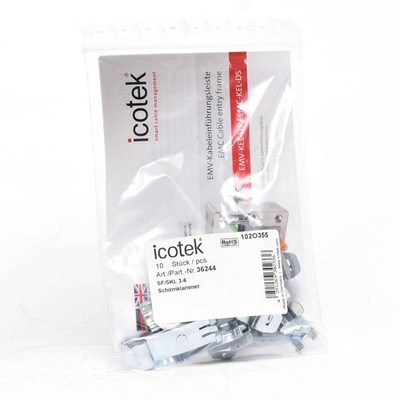 10 Stück Icotek EMV Schirmklammern für 35 mm Hutschiene 36244 SF|SKL 3-6  -new-