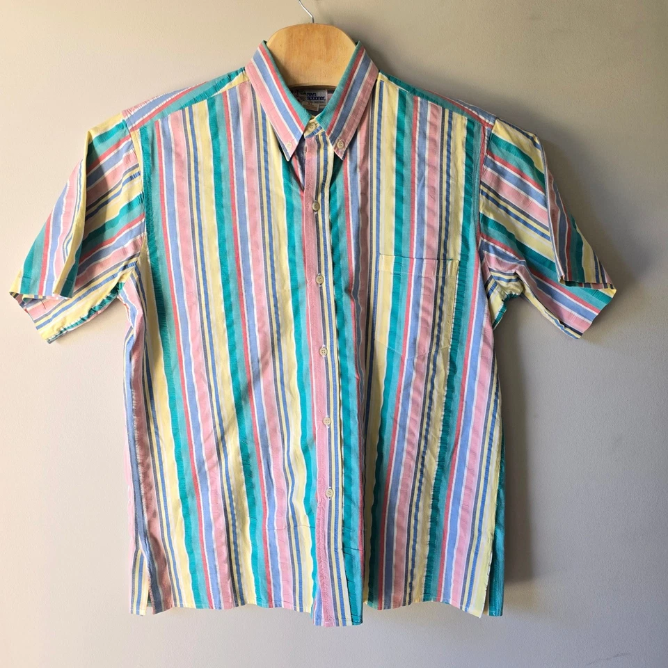 Reyn Spooner Hawaiian Traditions Mens XL Striped Short Sleeve Button Up Shirt - Image 2 of 4
