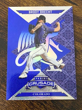 Brody Brecht - 2025 Panini Crusade - Blue Cracked Ice - Rookie - #62 - Rockies