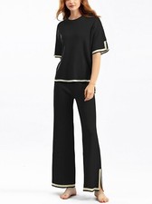 Black and White Two Piece Set Shirt Pants Size Small