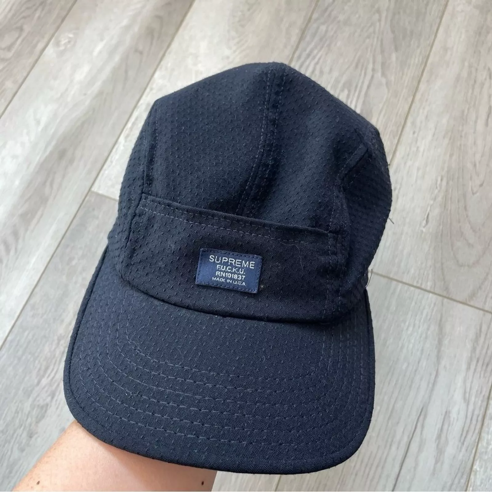 Casquette Supreme Camp vintage chapeau coque souple homme noir (taille unique) streetwear hype