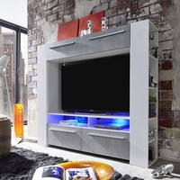 Glymer Lcd Tv Stand In White With High Gloss Fronts With Led Glymer Lcd Tv Stand In White With High Gloss Fronts With Led