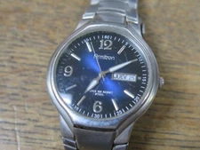 Armitron Watch 20/4664BGSV Stainless Steel Black Dial Water Resist NEEDS Battery