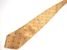 Croft  Barrow Mens Necktie Tie Gold Geometric 59" 100 Silk