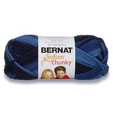 Softee Chunky Ombre Yarn 2.5 oz Gauge 5 Bulky Chunky 100 Acrylic Denim Ombre