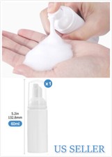 2oz 60ML Foam Dispenser Pump Travel Wash Cosmetic Shampoo Bottle White