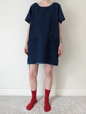 Urban Outfitters Urban Renewal Recycled Dark Blue Denim Dress Size Small 
