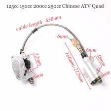 650mm Rear Disc Brake Assembly Calipers Master Cylinder for Buggy Bike ATV Quads