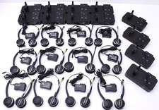 Lot of 12 Jabra Pro 9450 Duo Wireless NC Flex Boom Headset w/ Base Station & PSU
