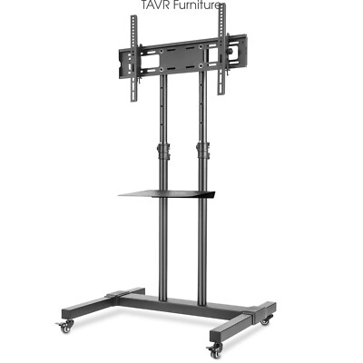 Mobile TV Floor Stand with Mount and Wheels for 32-83 inch Flat Screen TV