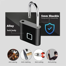 Fingerprint Locker Keyless Biometric Padlock Fence Gate School Gym Pool Shed US