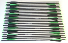 22" Super Fast Crossbow Bolts 100% Carbon Black/Green Hobo Archery Qty 12