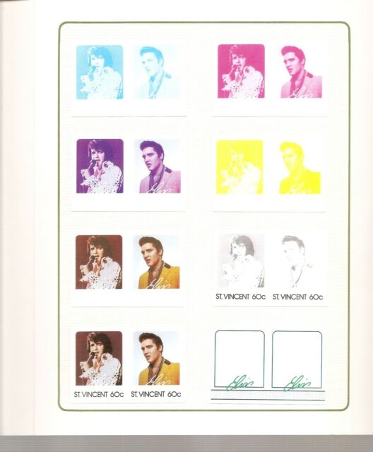 St Vincent SC # 875a-b Elvis Presley Printing Proofs / Format international .