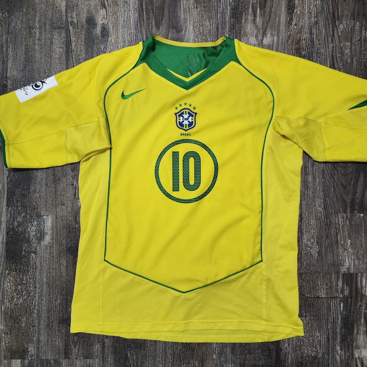 2004 Nike Brazil Home Soccer Jersey Ronaldinho Men S